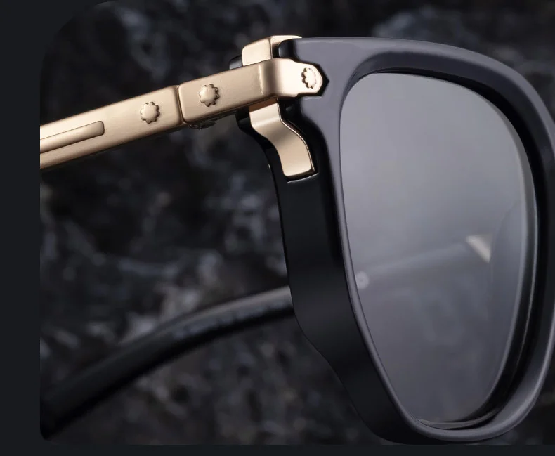 Black Zinc Alloy Men's Trendy Polygon Sunglasses - New Unique Design with Durable Zinc Alloy Temples – High-End Fashion Sun Protection Eyewear - Details 7