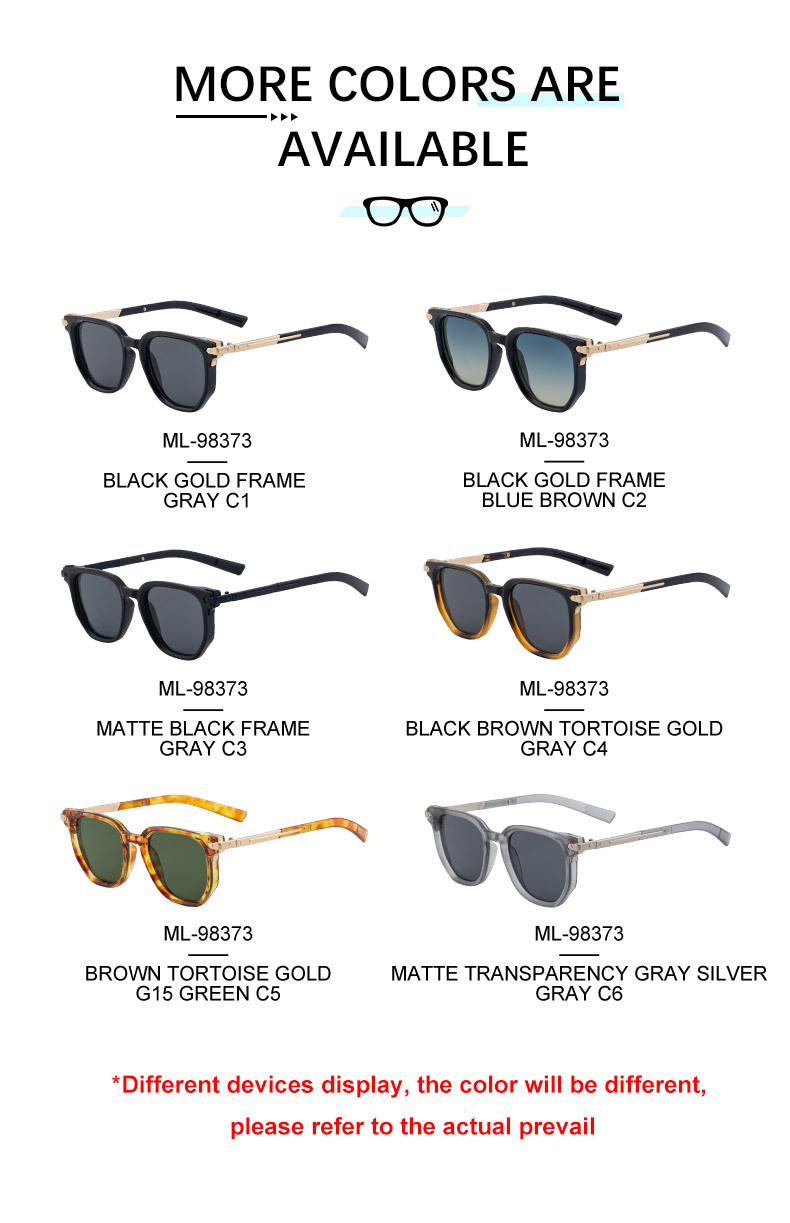 Black Zinc Alloy Men's Trendy Polygon Sunglasses - New Unique Design with Durable Zinc Alloy Temples – High-End Fashion Sun Protection Eyewear - Details 14