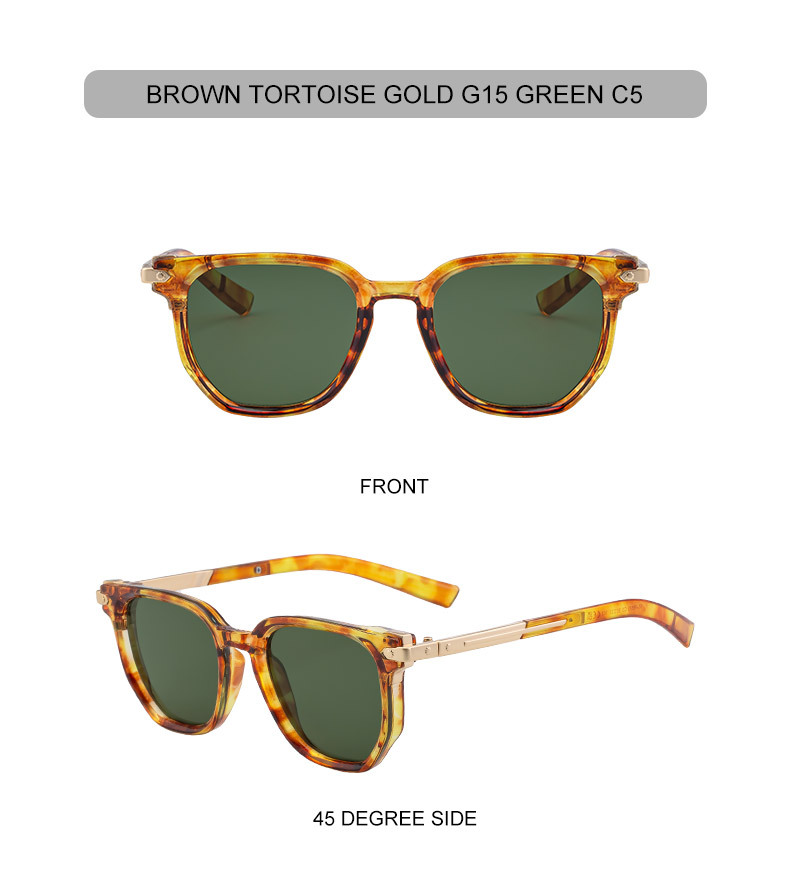 Men's Trendy Polygon Sunglasses - New Unique Design with Durable Zinc Alloy Temples – High-End Fashion Sun Protection Eyewear Details and Specifications