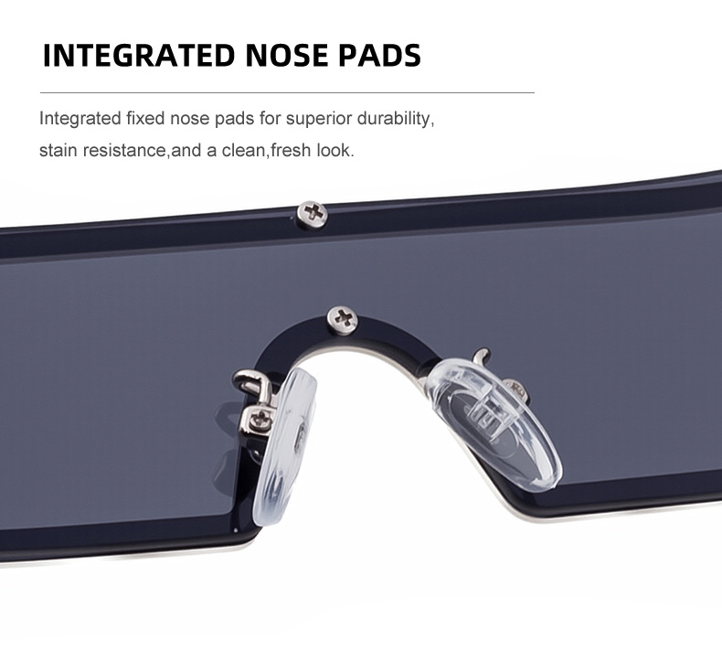 C1 Black Gray, C2 Gold Gray, C3 Silver Gray, C4 Gold Brown Copper alloy New Fashion Small Square Rimless Integrated Sunglasses - Personalized Metal UV Protection Shades - Details 14
