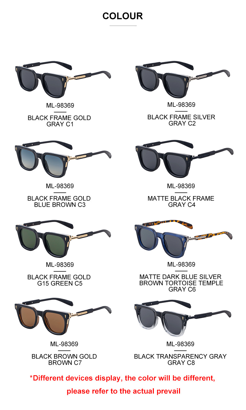 Black Zinc Alloy New Men's Fashion Square Sunglasses - Premium Outdoor Driving UV Protection Eyewear - Details 11