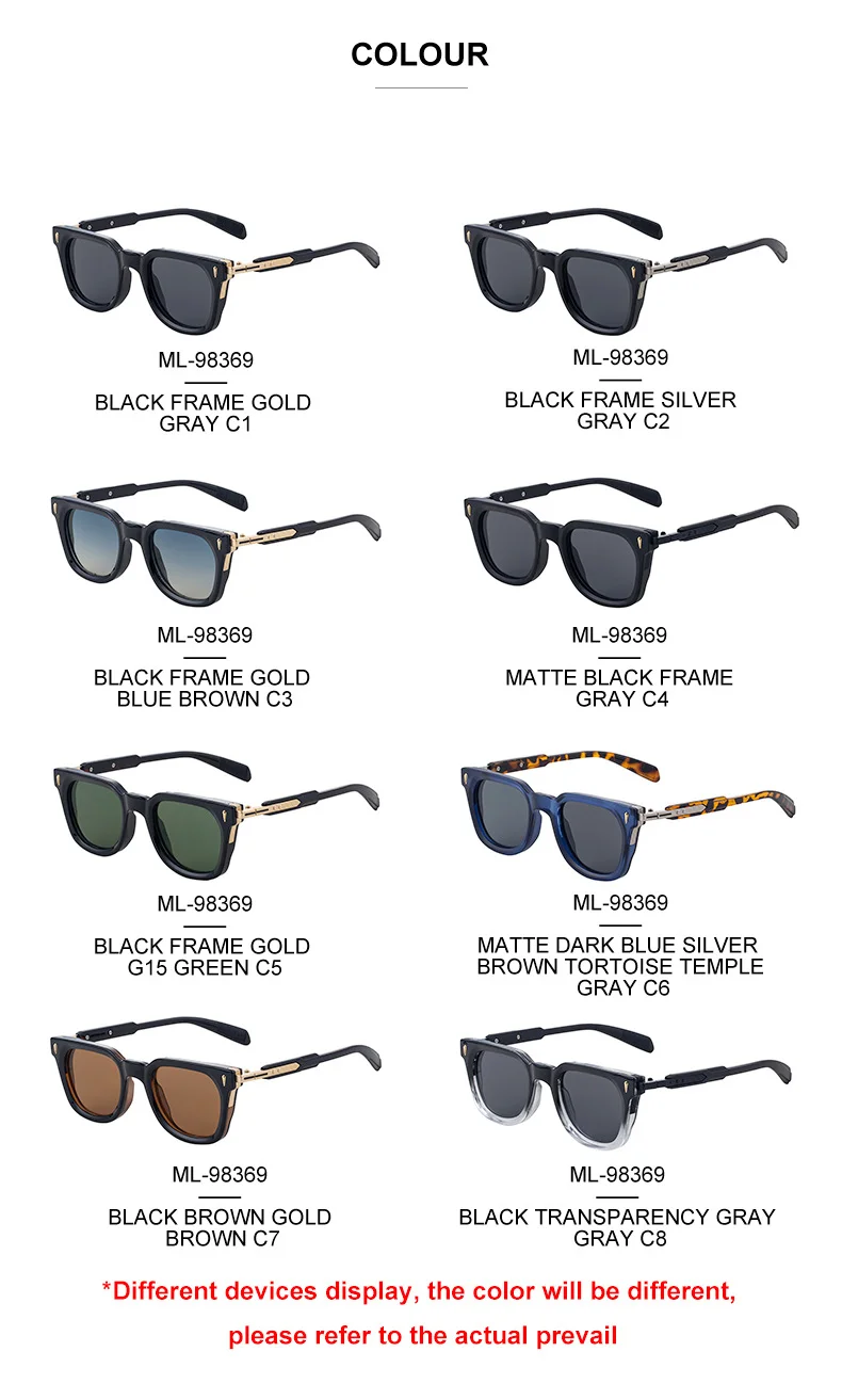 Black Zinc Alloy New Men's Fashion Square Sunglasses - Premium Outdoor Driving UV Protection Eyewear - Details 11