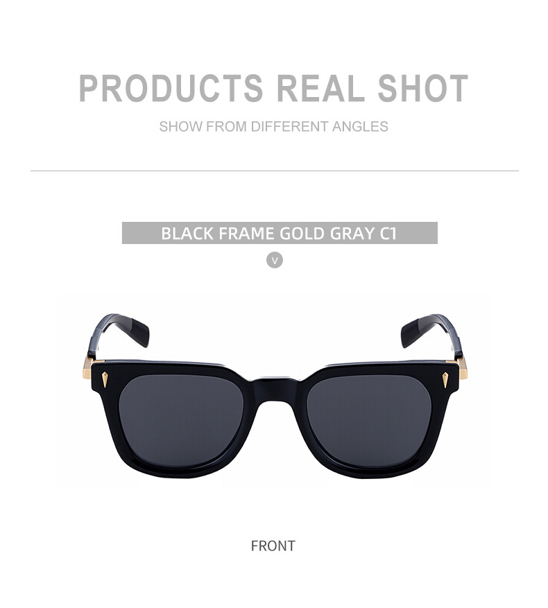 Black Zinc Alloy New Men's Fashion Square Sunglasses - Premium Outdoor Driving UV Protection Eyewear - Details 13