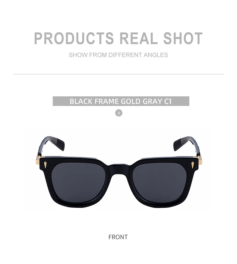 Black Zinc Alloy New Men's Fashion Square Sunglasses - Premium Outdoor Driving UV Protection Eyewear - Details 13