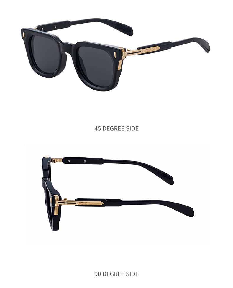 Black Zinc Alloy New Men's Fashion Square Sunglasses - Premium Outdoor Driving UV Protection Eyewear - Details 14