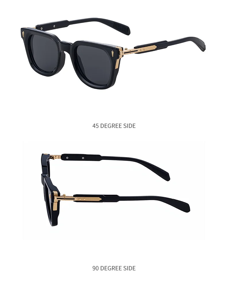 Black Zinc Alloy New Men's Fashion Square Sunglasses - Premium Outdoor Driving UV Protection Eyewear - Details 14