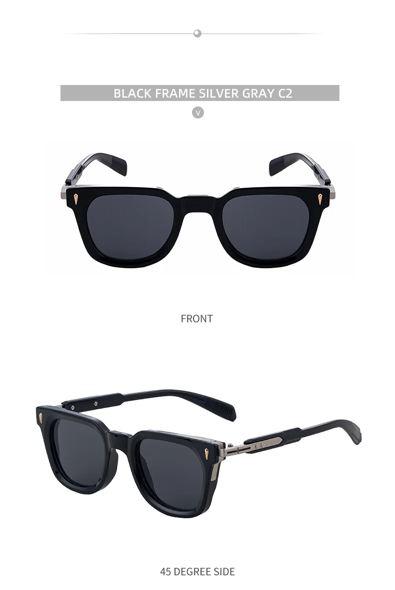 Black Zinc Alloy New Men's Fashion Square Sunglasses - Premium Outdoor Driving UV Protection Eyewear - Details 15