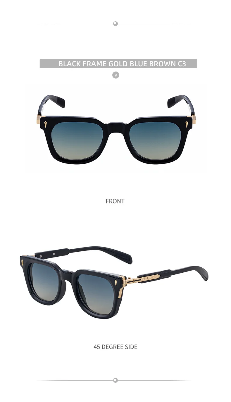 Black Zinc Alloy New Men's Fashion Square Sunglasses - Premium Outdoor Driving UV Protection Eyewear - Details 16
