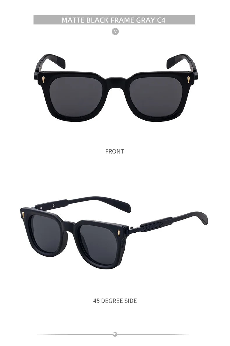 Black Zinc Alloy New Men's Fashion Square Sunglasses - Premium Outdoor Driving UV Protection Eyewear - Details 17