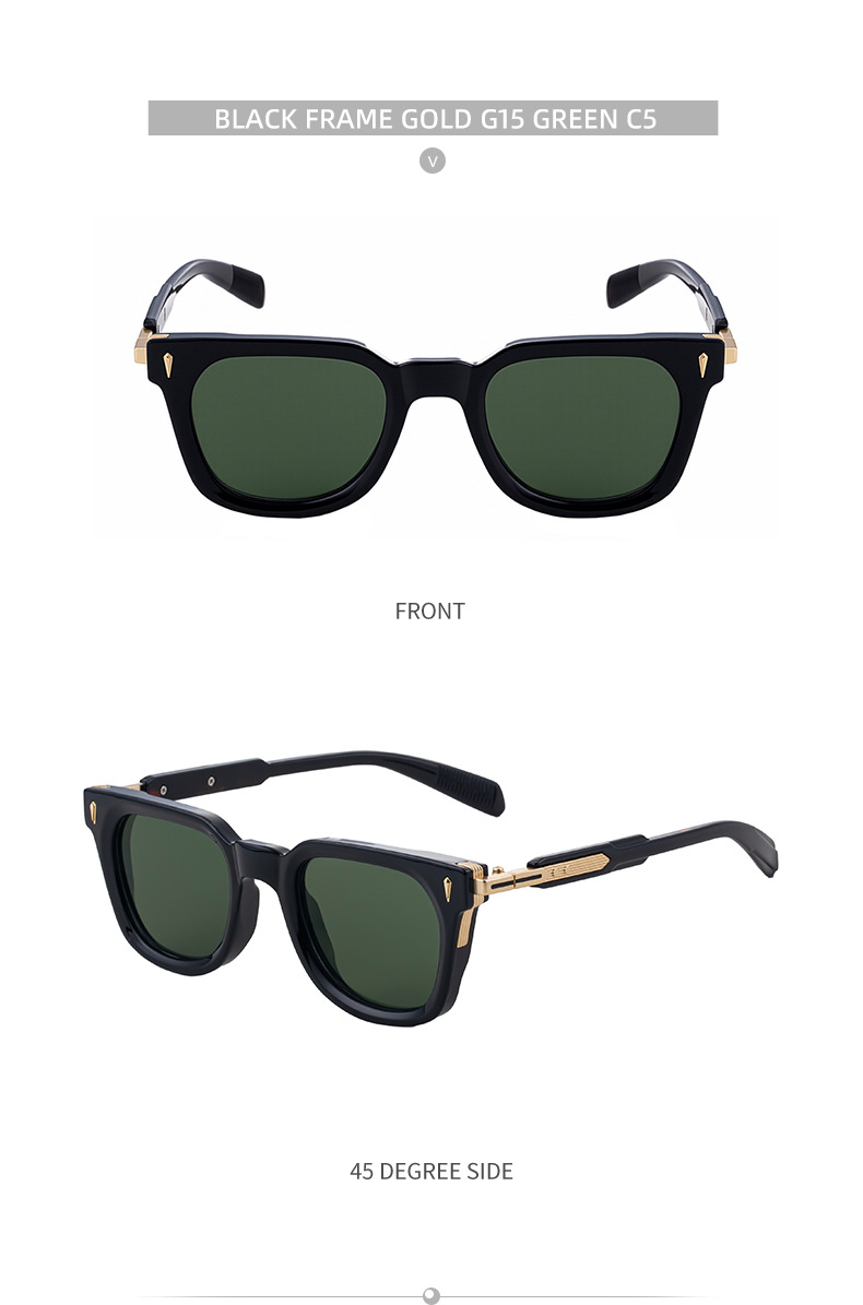 Black Zinc Alloy New Men's Fashion Square Sunglasses - Premium Outdoor Driving UV Protection Eyewear - Details 18