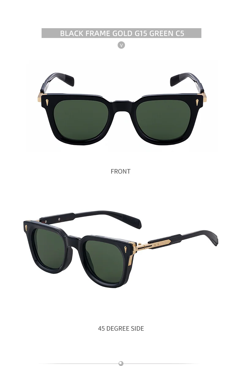 Black Zinc Alloy New Men's Fashion Square Sunglasses - Premium Outdoor Driving UV Protection Eyewear - Details 18