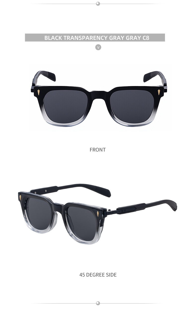Black Zinc Alloy New Men's Fashion Square Sunglasses - Premium Outdoor Driving UV Protection Eyewear - Details 21