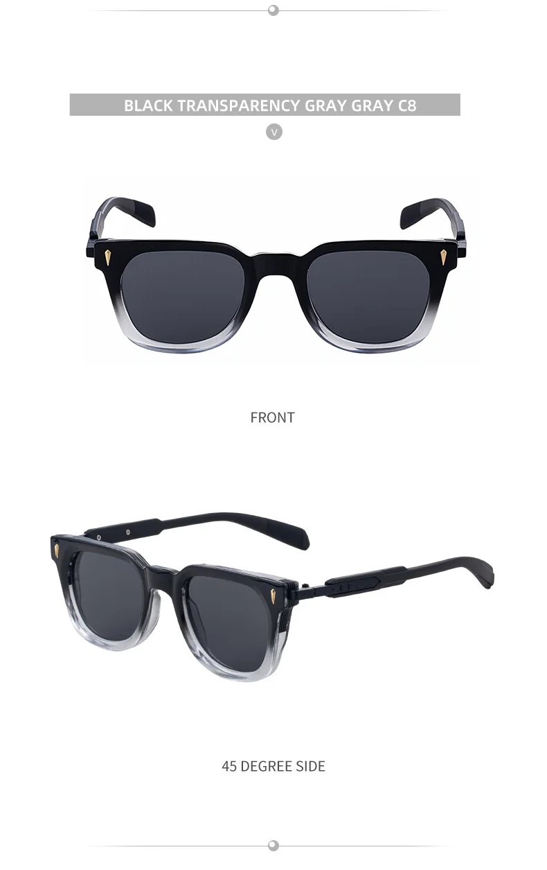 Black Zinc Alloy New Men's Fashion Square Sunglasses - Premium Outdoor Driving UV Protection Eyewear - Details 21