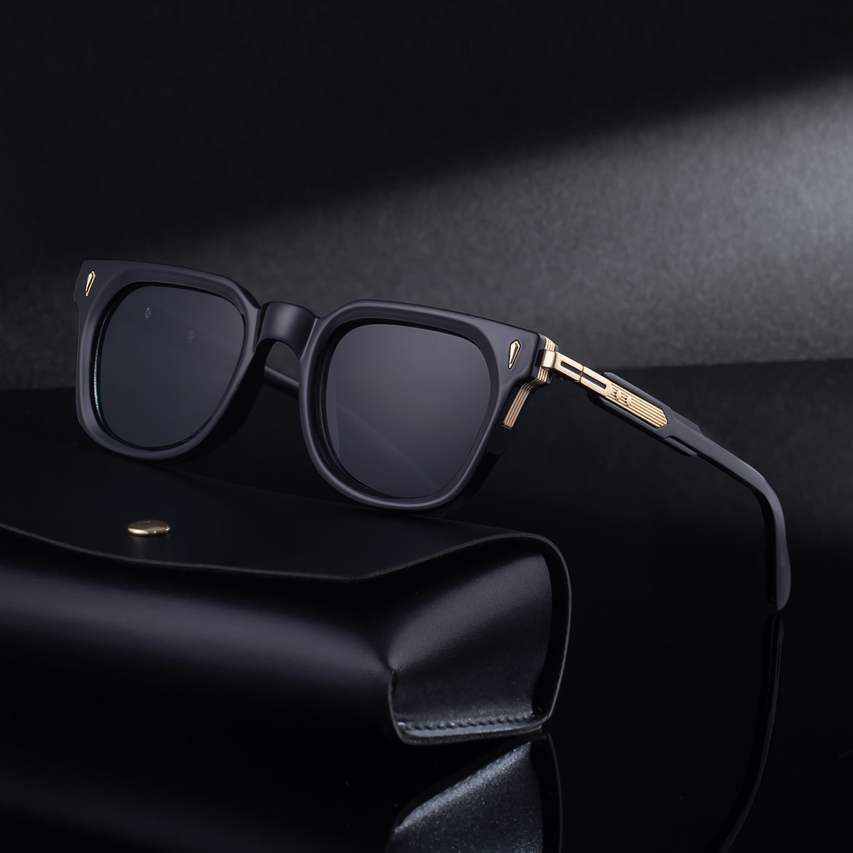Black Zinc Alloy New Men's Fashion Square Sunglasses - Premium Outdoor Driving UV Protection Eyewear - View 2