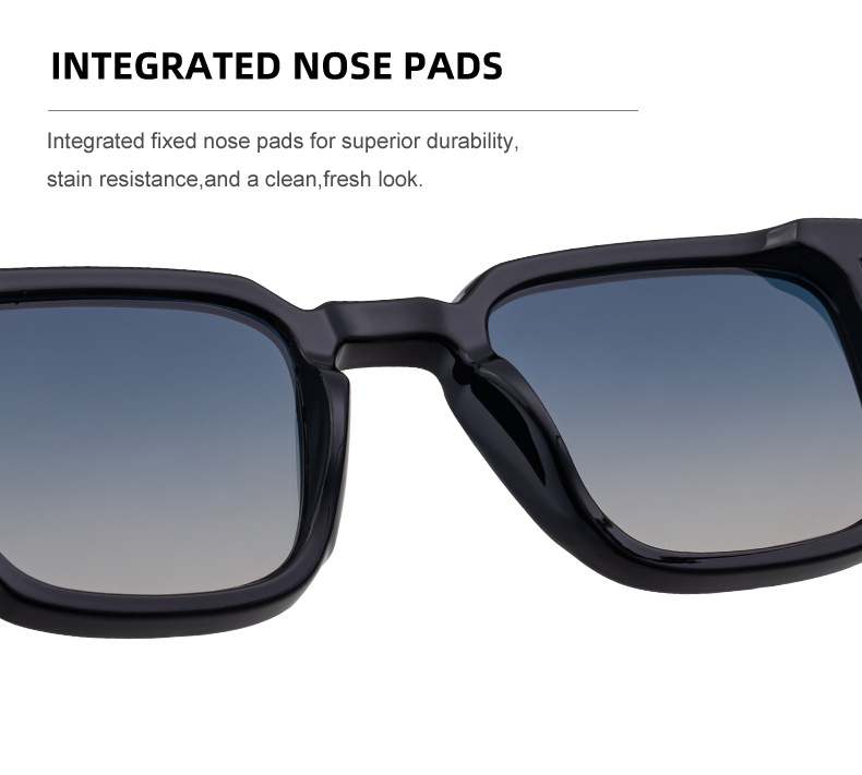 Black Zinc Alloy New Fashion Men's Square Sunglasses with Zinc Alloy Temples - Outdoor UV Protection Shades - Details 14