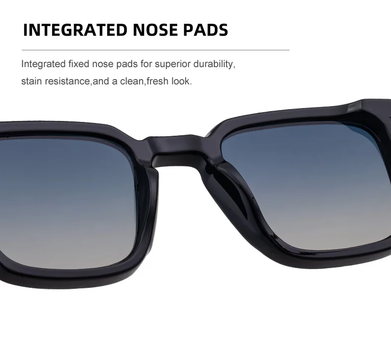 Black Zinc Alloy New Fashion Men's Square Sunglasses with Zinc Alloy Temples - Outdoor UV Protection Shades - Details 14