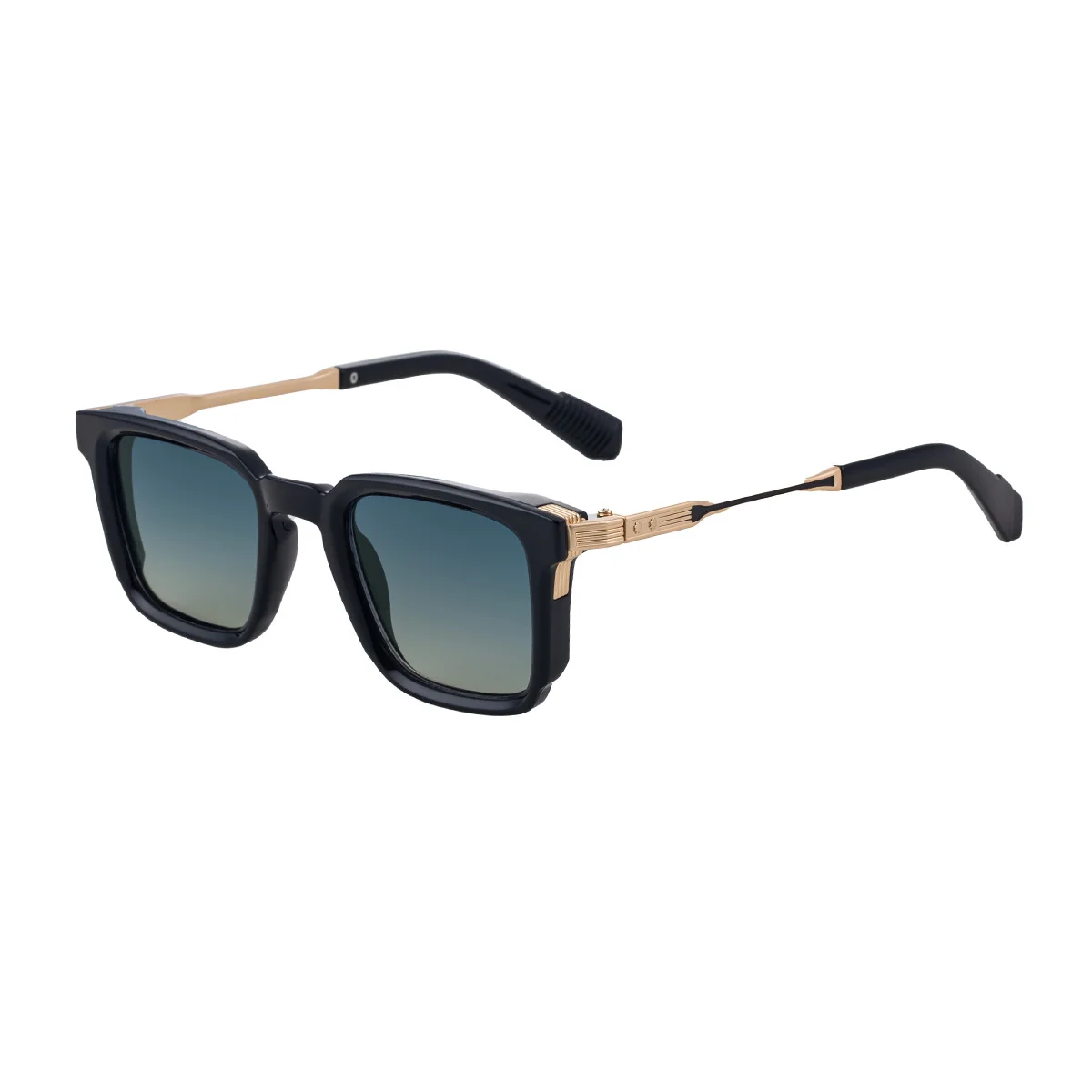 Black Zinc Alloy New Fashion Men's Square Sunglasses with Zinc Alloy Temples - Outdoor UV Protection Shades - View 5