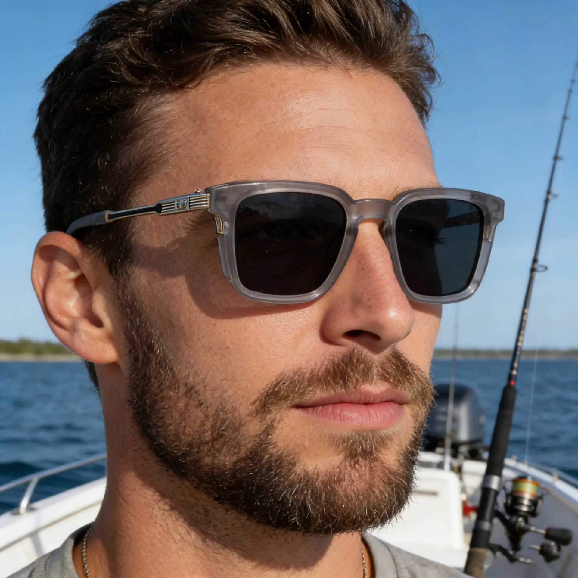 Black Zinc Alloy New Fashion Men's Square Polarized Sunglasses - Unique Outdoor Trendy UV Protection Shades - Details 1