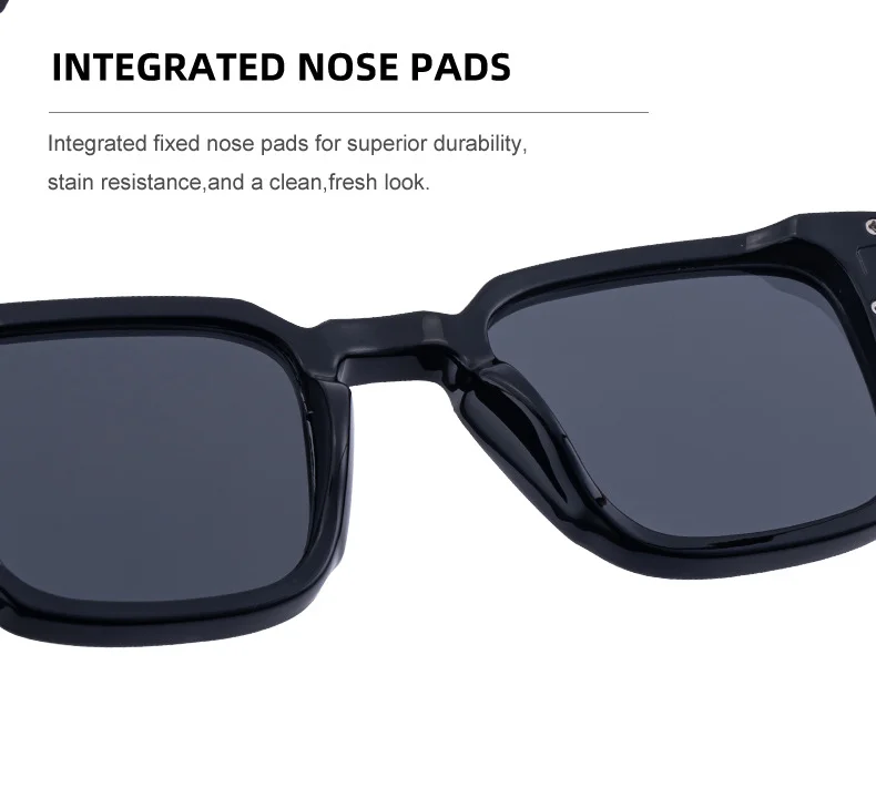 Black Zinc Alloy New Fashion Men's Square Polarized Sunglasses - Unique Outdoor Trendy UV Protection Shades - Details 15
