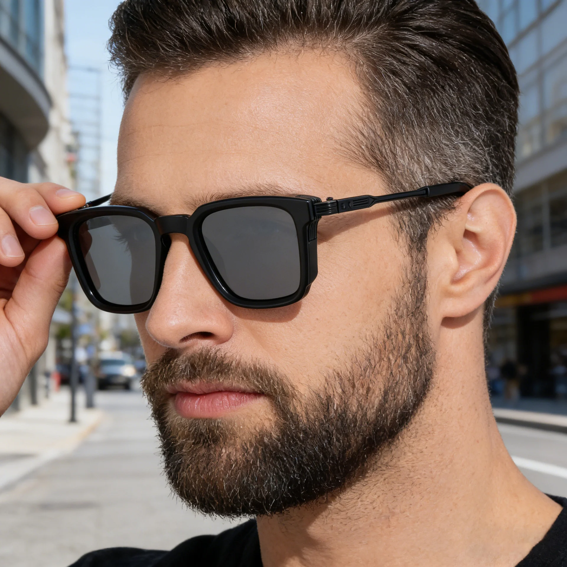 New Fashion Men's Square Polarized Sunglasses - Unique Outdoor Trendy UV Protection Shades