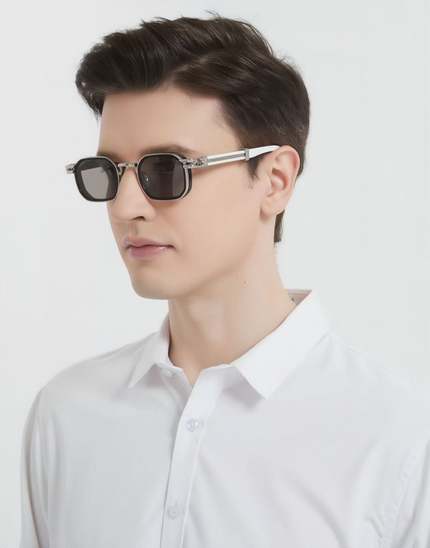 Black Zinc Alloy New Fashion Men's Square Sunglasses - Retro Punk Style Premium UV Protection Shades - Details 2