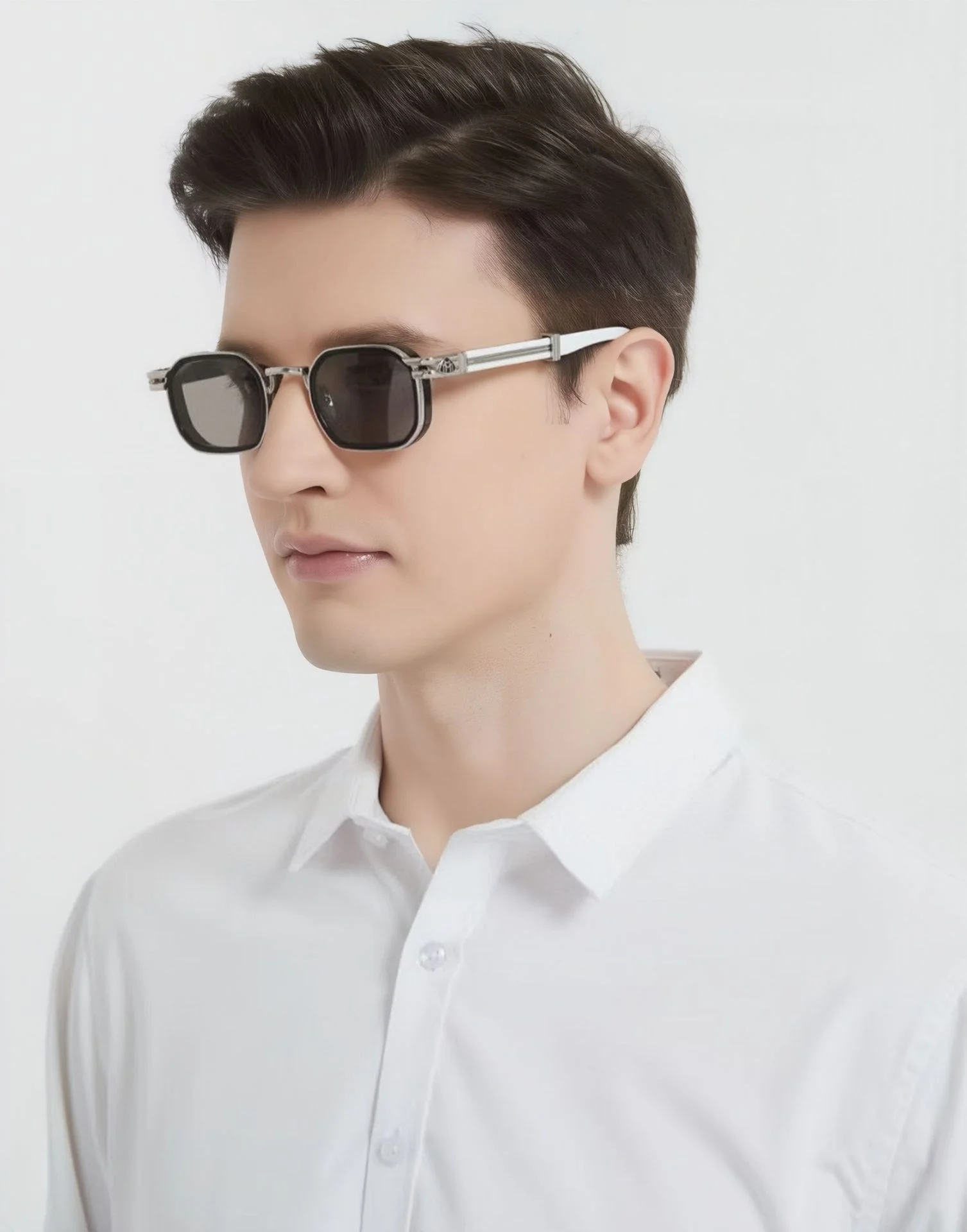Black Zinc Alloy New Fashion Men's Square Sunglasses - Retro Punk Style Premium UV Protection Shades - Details 2