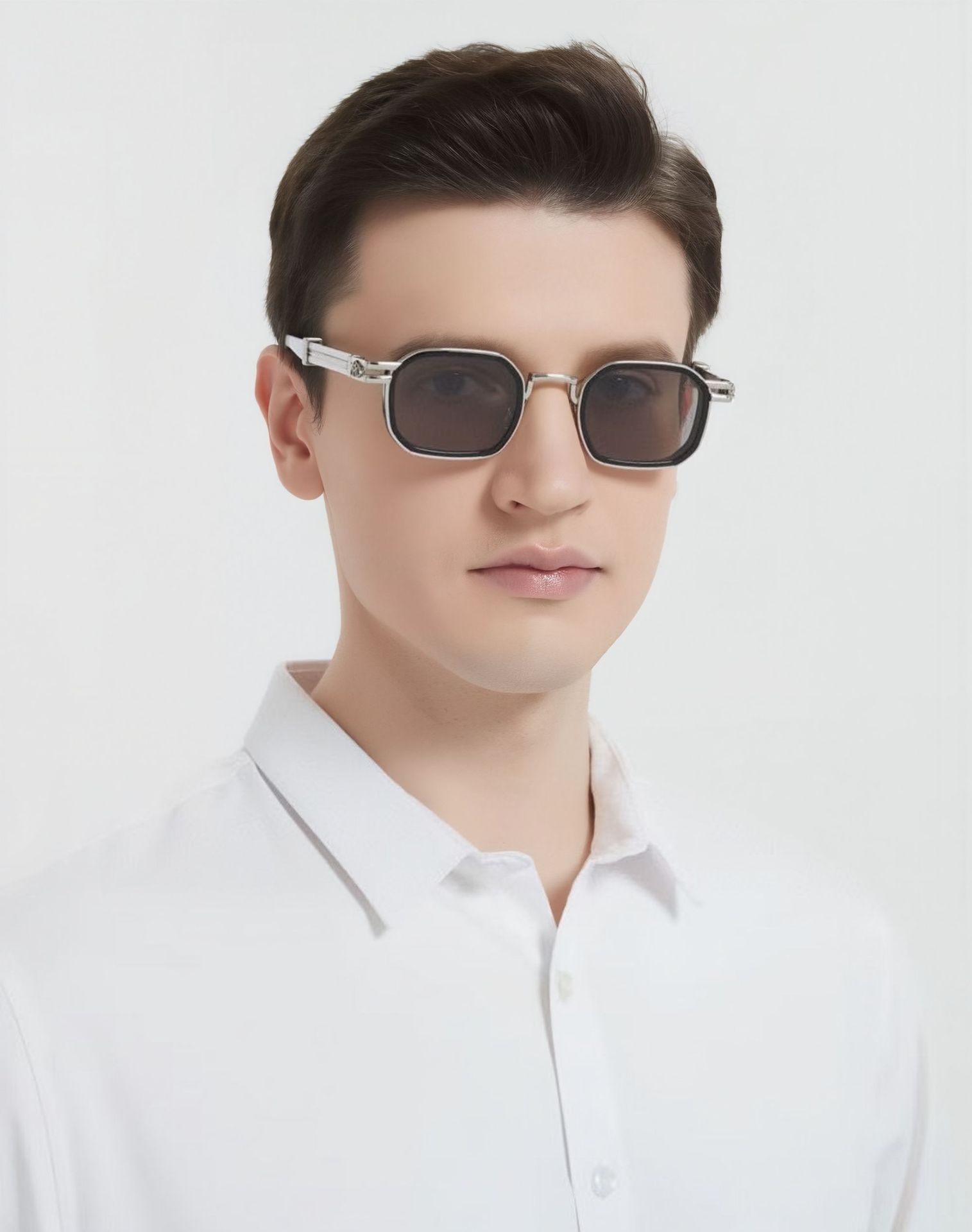 Black Zinc Alloy New Fashion Men's Square Sunglasses - Retro Punk Style Premium UV Protection Shades - Details 3