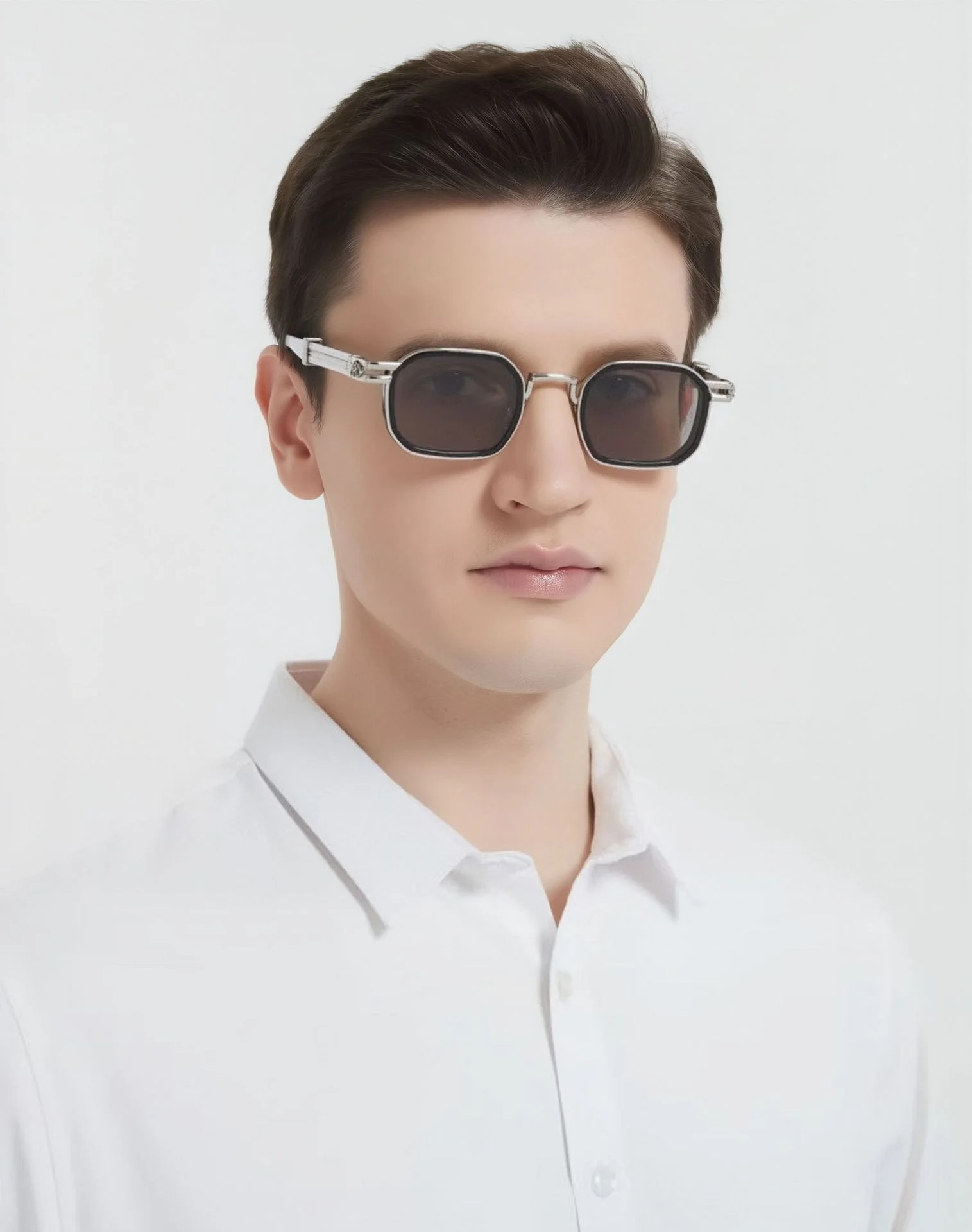 Black Zinc Alloy New Fashion Men's Square Sunglasses - Retro Punk Style Premium UV Protection Shades - Details 3