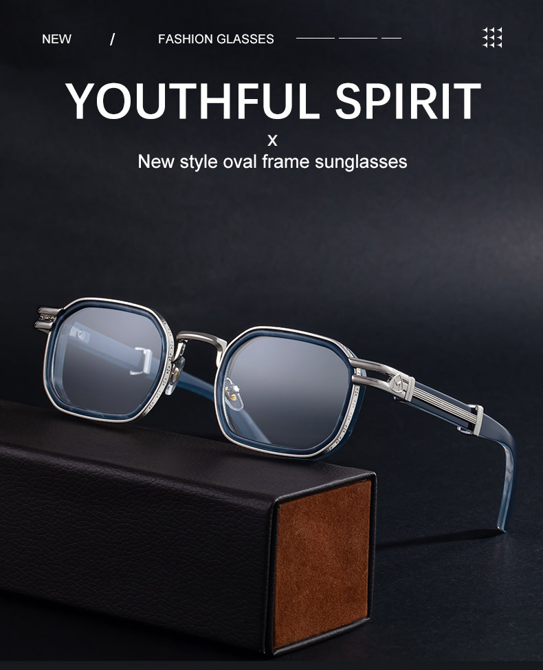 Black Zinc Alloy New Fashion Men's Square Sunglasses - Retro Punk Style Premium UV Protection Shades - Details 4