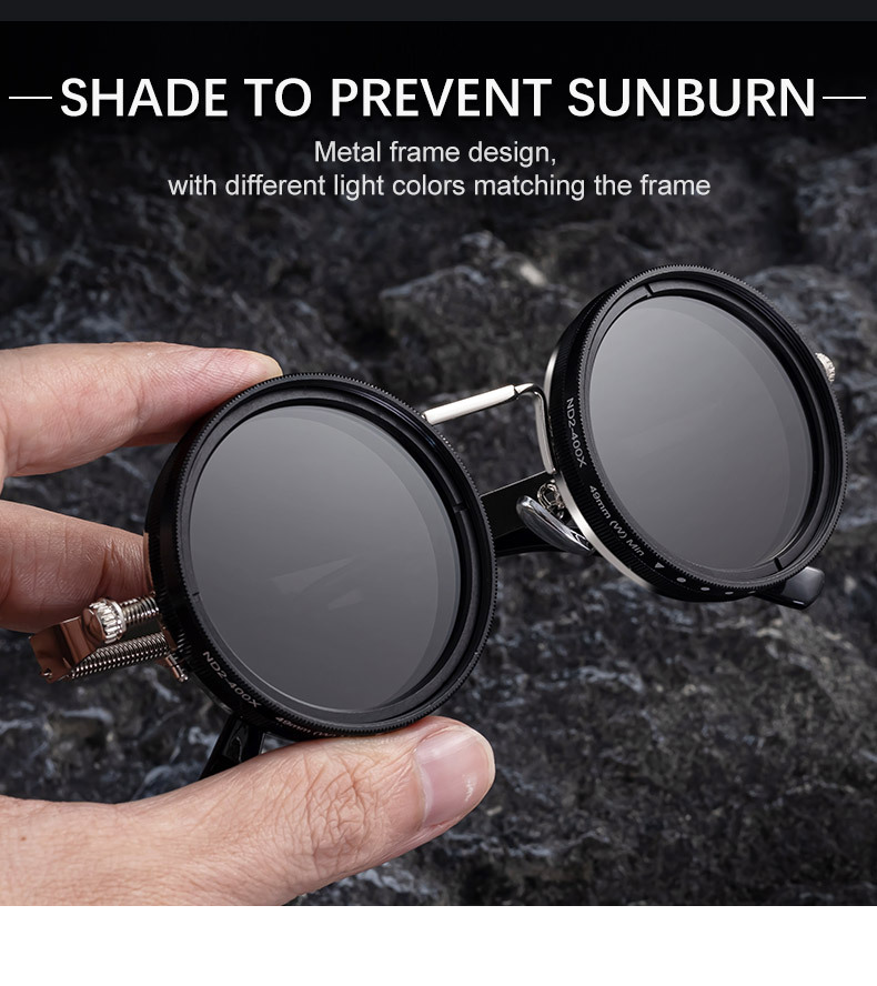 Black Metal Women's ND9 Adjustable Polarized Sunglasses – Variable Tint Retro Fishing & Driving Glasses with UV400 Anti-Glare Protection - Details 5