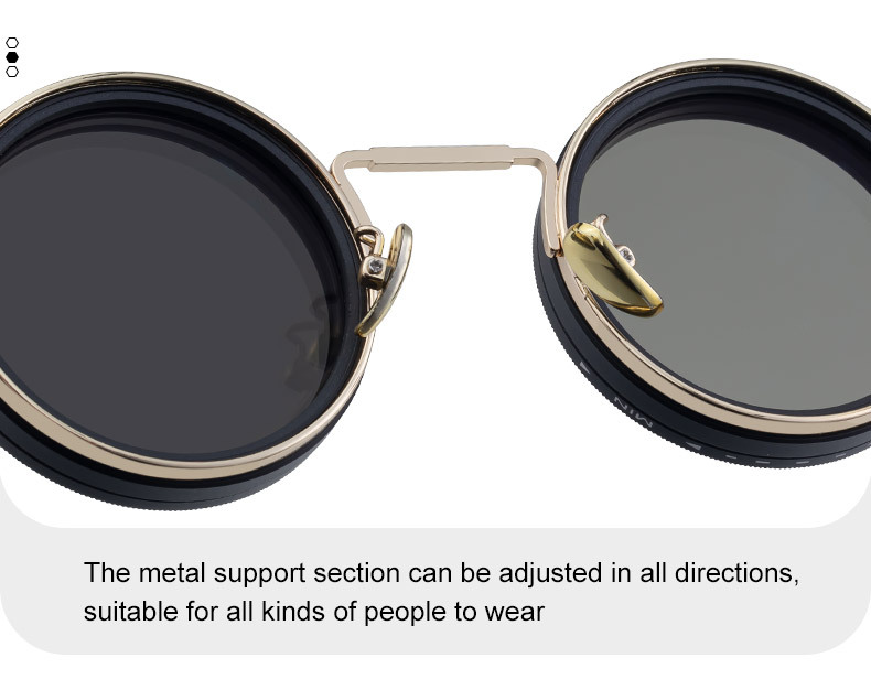Black Metal Women's ND9 Adjustable Polarized Sunglasses – Variable Tint Retro Fishing & Driving Glasses with UV400 Anti-Glare Protection - Details 11