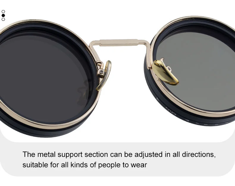 Black Metal Women's ND9 Adjustable Polarized Sunglasses – Variable Tint Retro Fishing & Driving Glasses with UV400 Anti-Glare Protection - Details 11
