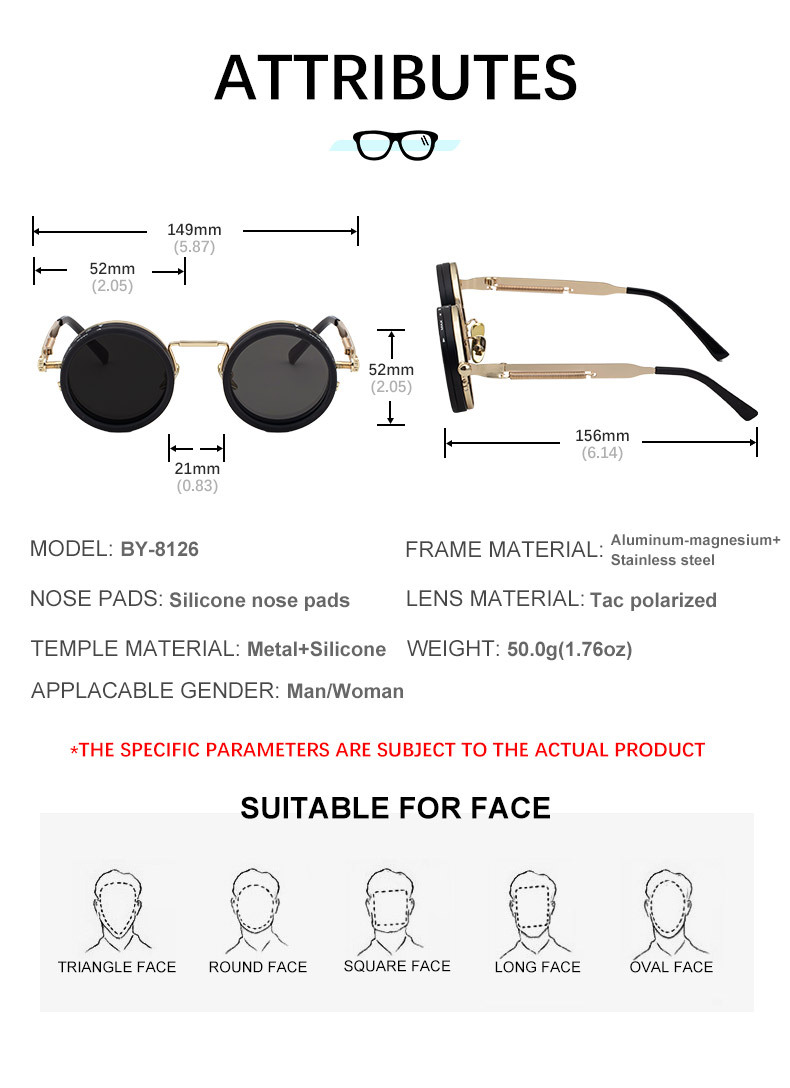 Women's ND9 Adjustable Polarized Sunglasses – Variable Tint Retro Fishing & Driving Glasses with UV400 Anti-Glare Protection Details and Specifications