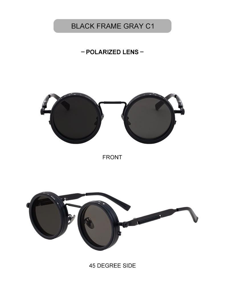 Black Metal Women's ND9 Adjustable Polarized Sunglasses – Variable Tint Retro Fishing & Driving Glasses with UV400 Anti-Glare Protection - Details 16