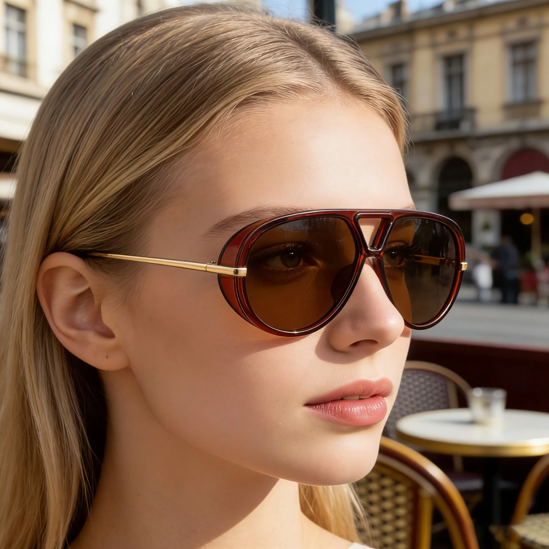 Black Zinc Alloy New Women's Aviator Sunglasses with Double Bridge – Retro Teal Style UV400 Polarized Outdoor Sun Glasses for Driving & Travel - Details 3