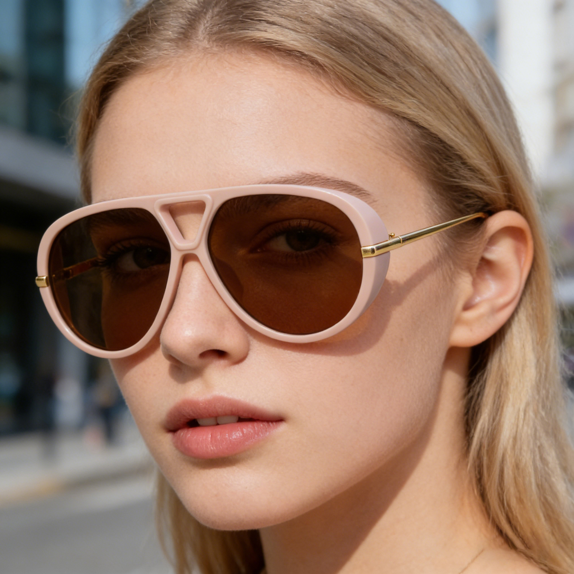 Black Zinc Alloy New Women's Aviator Sunglasses with Double Bridge – Retro Teal Style UV400 Polarized Outdoor Sun Glasses for Driving & Travel - Details 4