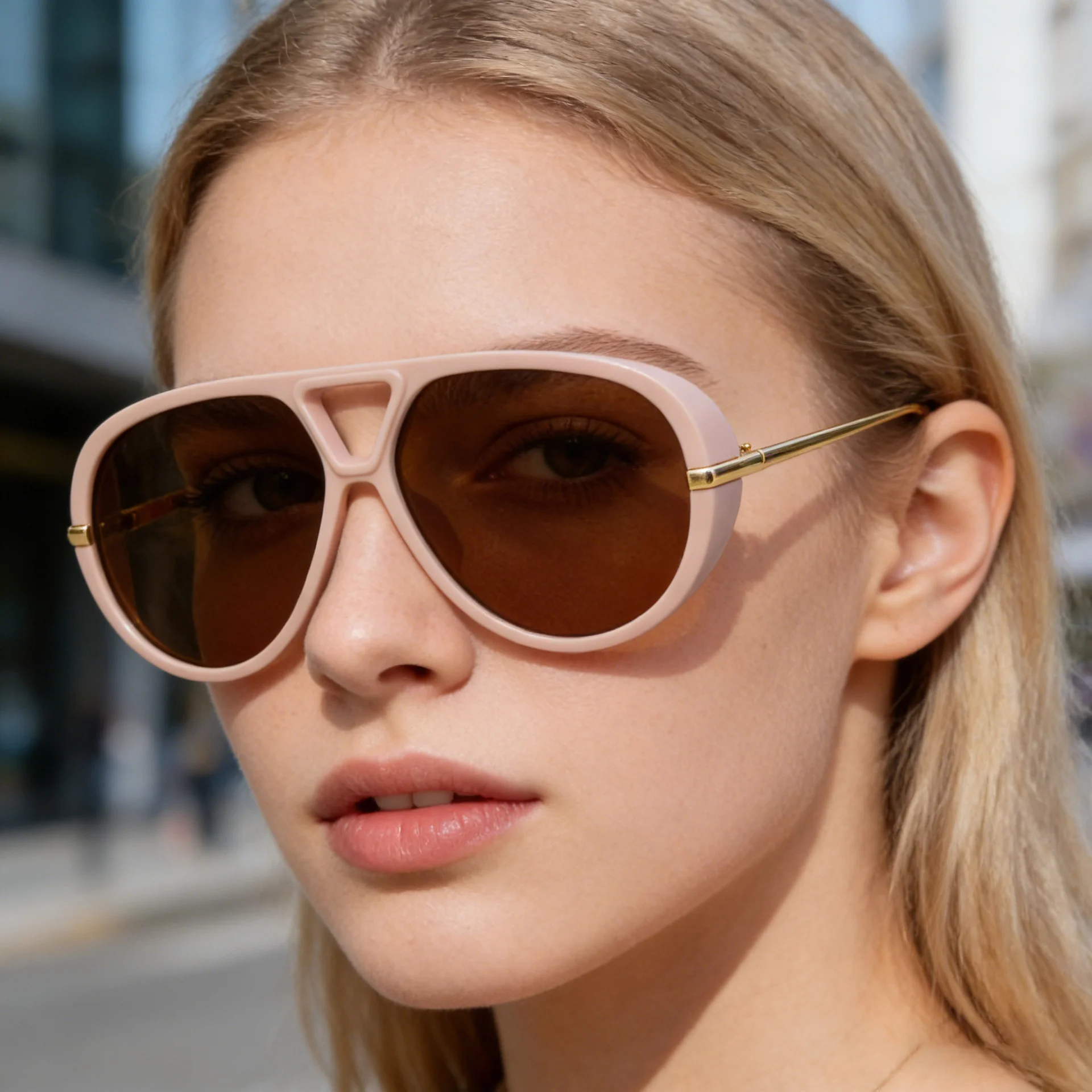 Black Zinc Alloy New Women's Aviator Sunglasses with Double Bridge – Retro Teal Style UV400 Polarized Outdoor Sun Glasses for Driving & Travel - Details 4