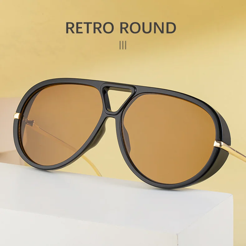 Black Zinc Alloy New Women's Aviator Sunglasses with Double Bridge – Retro Teal Style UV400 Polarized Outdoor Sun Glasses for Driving & Travel - Details 9