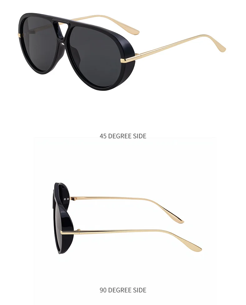 Black Zinc Alloy New Women's Aviator Sunglasses with Double Bridge – Retro Teal Style UV400 Polarized Outdoor Sun Glasses for Driving & Travel - Details 18