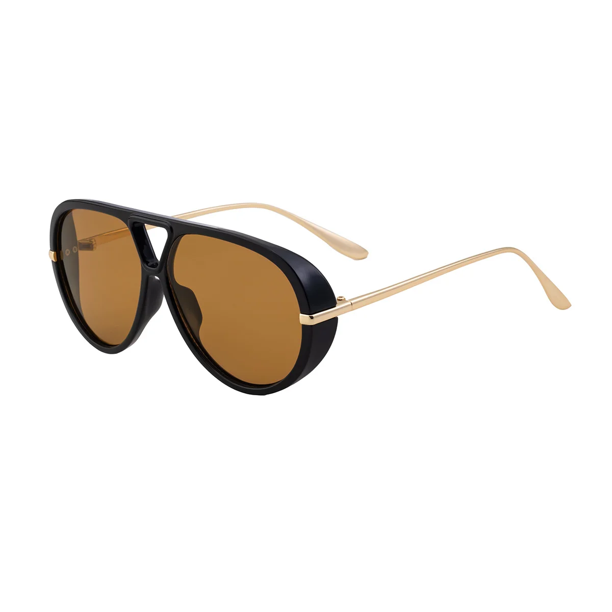 Black Zinc Alloy New Women's Aviator Sunglasses with Double Bridge – Retro Teal Style UV400 Polarized Outdoor Sun Glasses for Driving & Travel - View 5