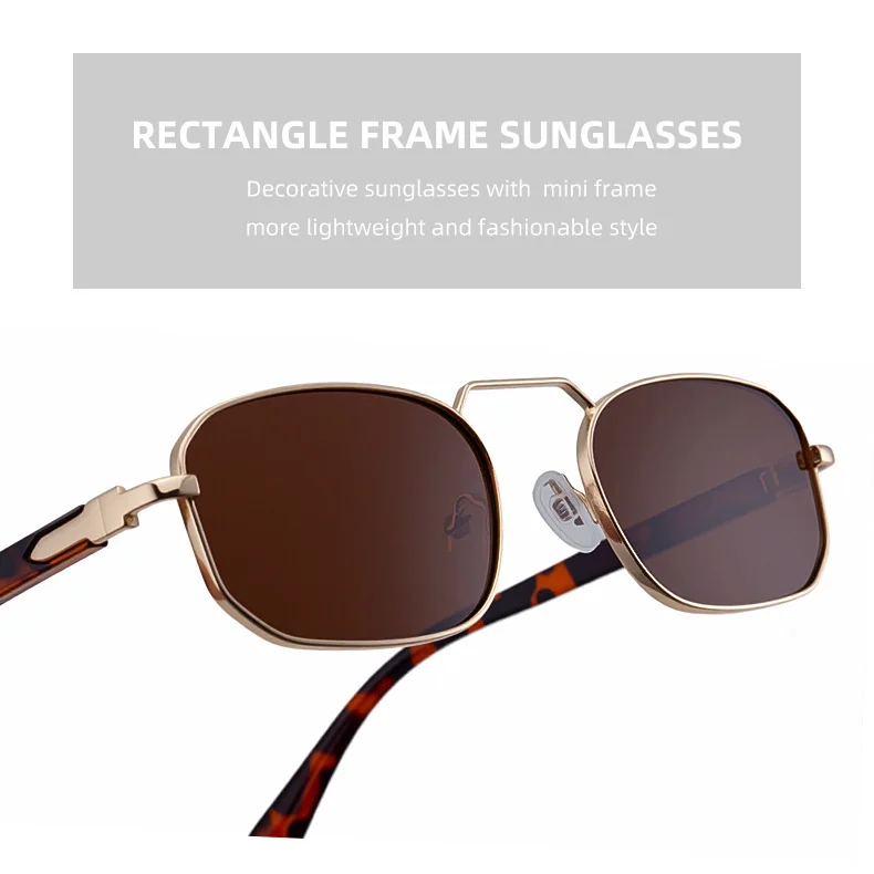 Black Metal New Unisex Retro Square Sunglasses with Metal Frame – Trendy Fashion UV400 Sun Glasses for Men & Women - Details 8