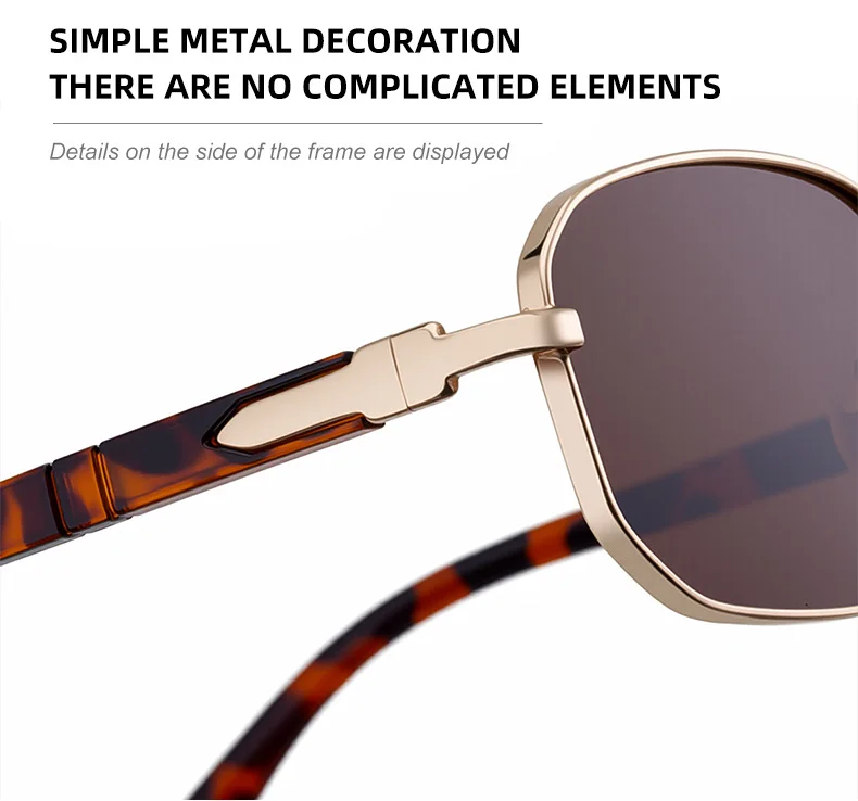 Black Metal New Unisex Retro Square Sunglasses with Metal Frame – Trendy Fashion UV400 Sun Glasses for Men & Women - Details 9