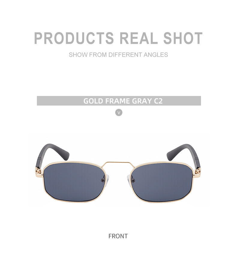 Black Metal New Unisex Retro Square Sunglasses with Metal Frame – Trendy Fashion UV400 Sun Glasses for Men & Women - Details 15