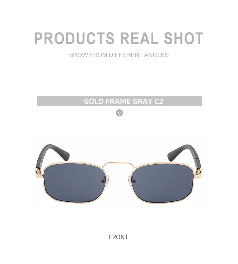 Black Metal New Unisex Retro Square Sunglasses with Metal Frame – Trendy Fashion UV400 Sun Glasses for Men & Women - Details 15