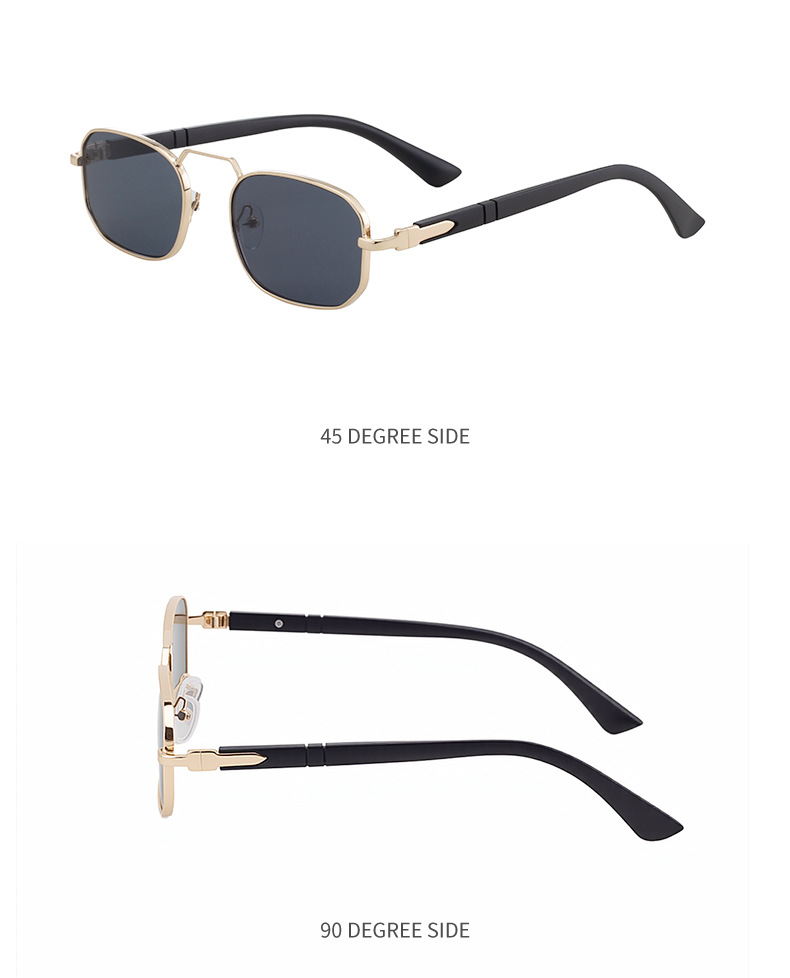Black Metal New Unisex Retro Square Sunglasses with Metal Frame – Trendy Fashion UV400 Sun Glasses for Men & Women - Details 16