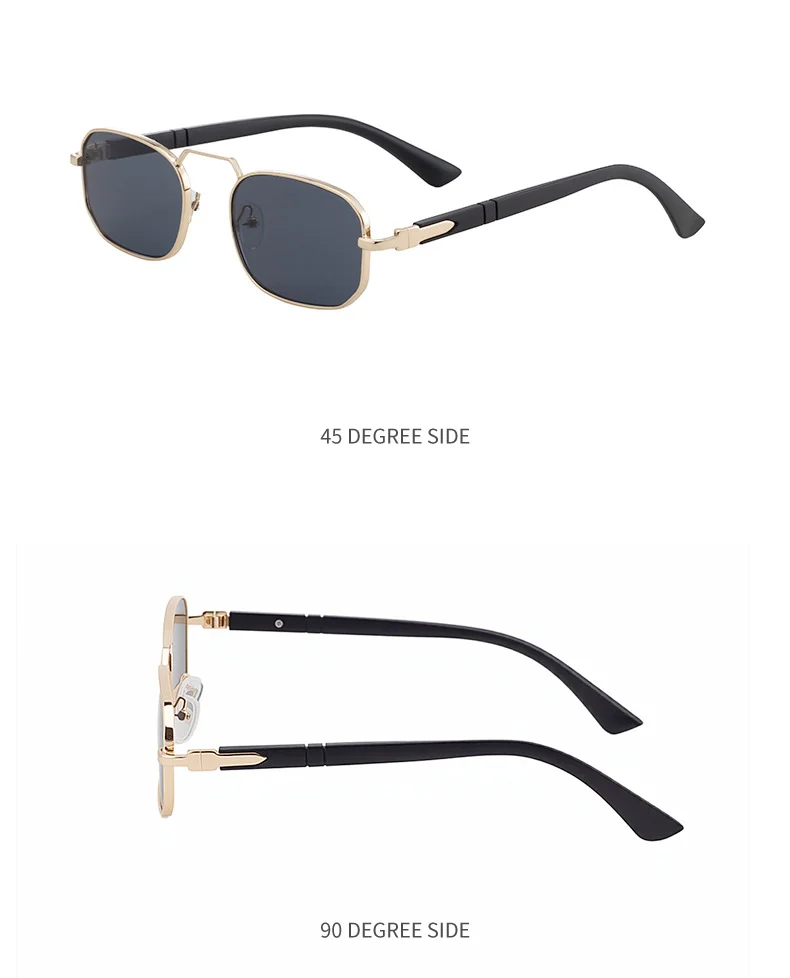Black Metal New Unisex Retro Square Sunglasses with Metal Frame – Trendy Fashion UV400 Sun Glasses for Men & Women - Details 16