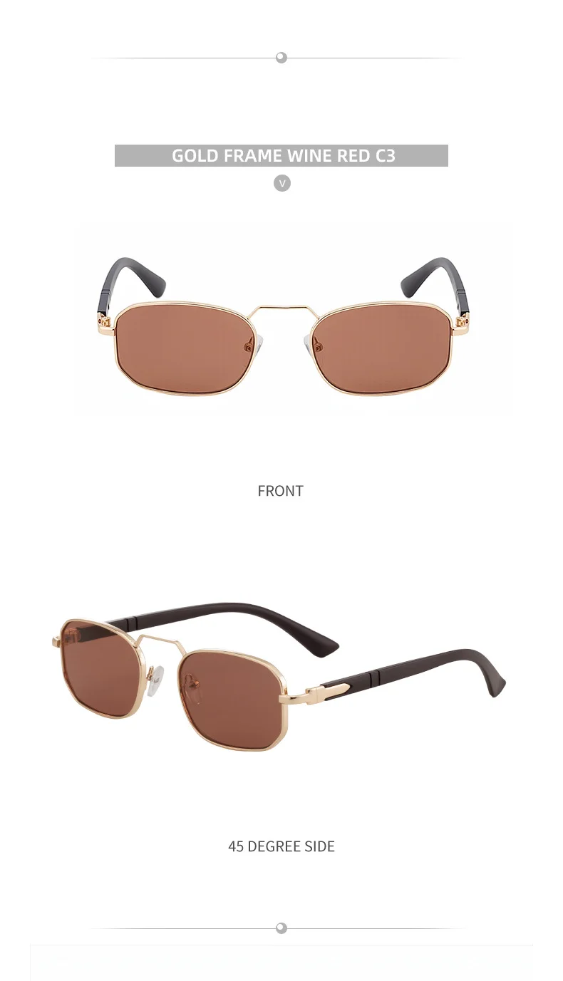 Black Metal New Unisex Retro Square Sunglasses with Metal Frame – Trendy Fashion UV400 Sun Glasses for Men & Women - Details 18
