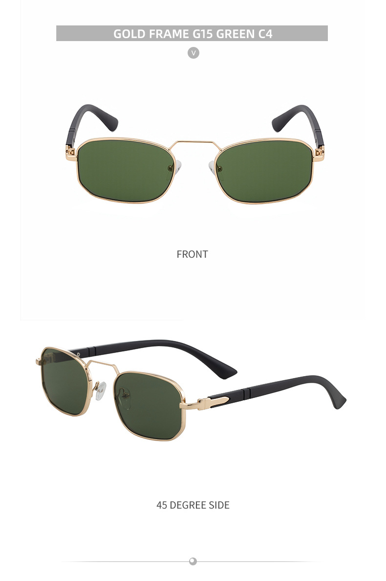 Black Metal New Unisex Retro Square Sunglasses with Metal Frame – Trendy Fashion UV400 Sun Glasses for Men & Women - Details 19