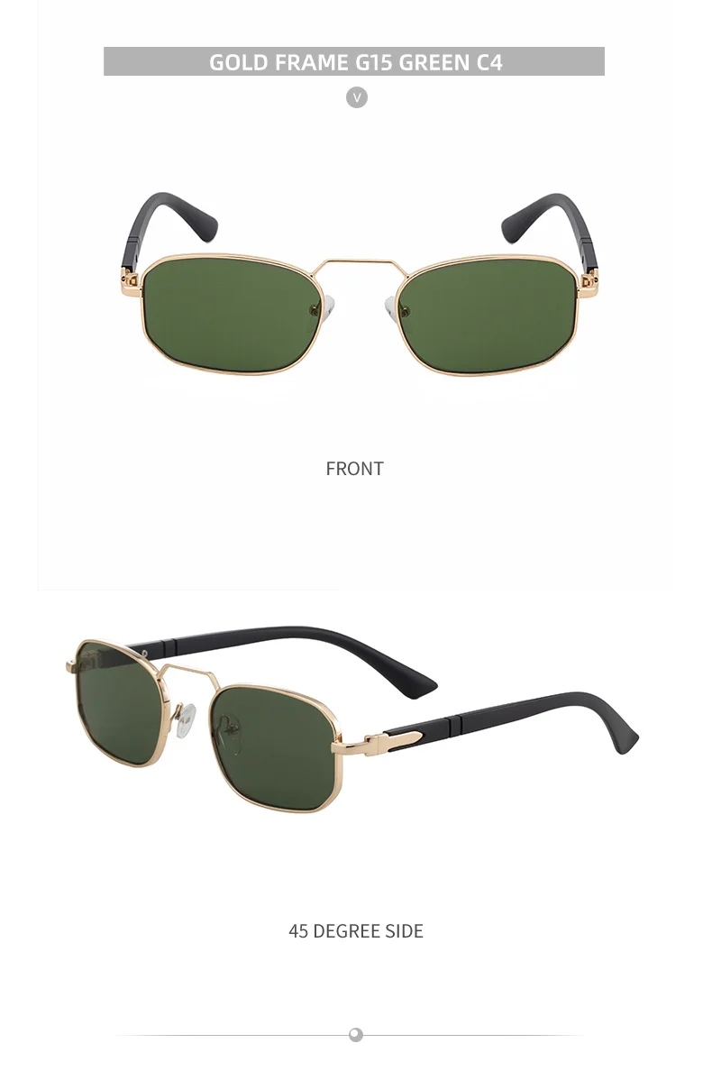 Black Metal New Unisex Retro Square Sunglasses with Metal Frame – Trendy Fashion UV400 Sun Glasses for Men & Women - Details 19