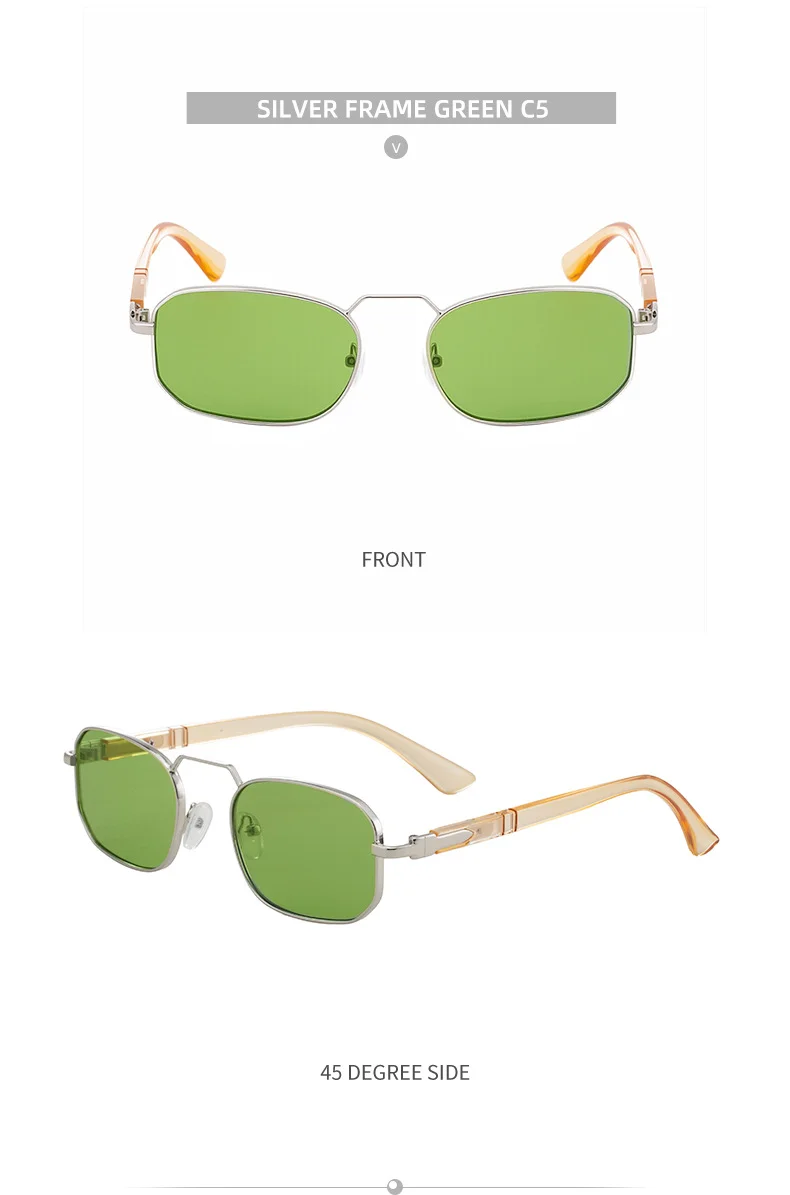 Black Metal New Unisex Retro Square Sunglasses with Metal Frame – Trendy Fashion UV400 Sun Glasses for Men & Women - Details 20